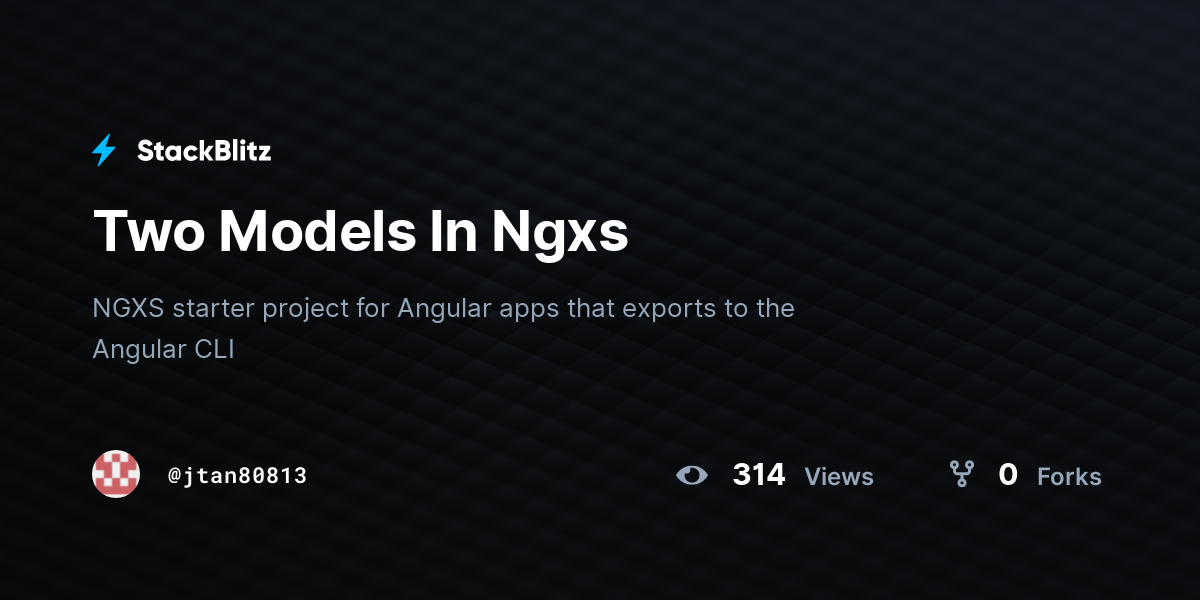 Two Models In Ngxs - StackBlitz