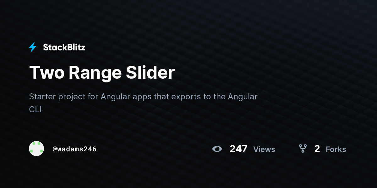 Two Range Slider - StackBlitz