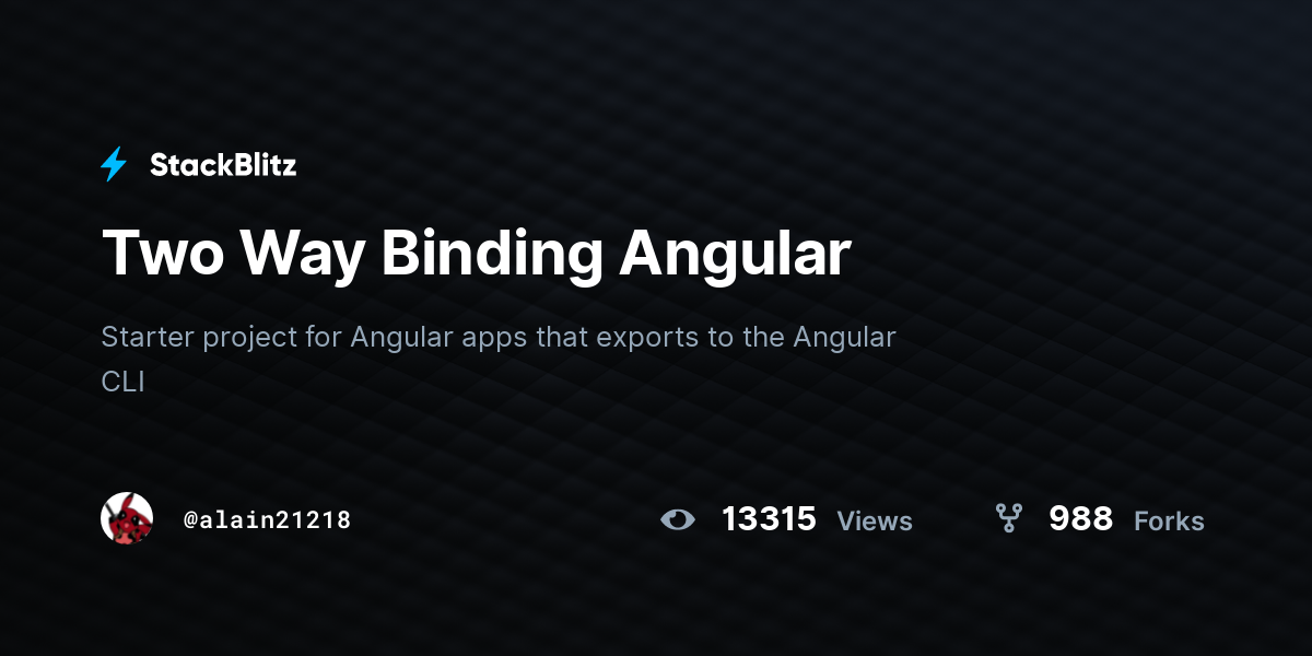 Two Way Binding Angular - StackBlitz