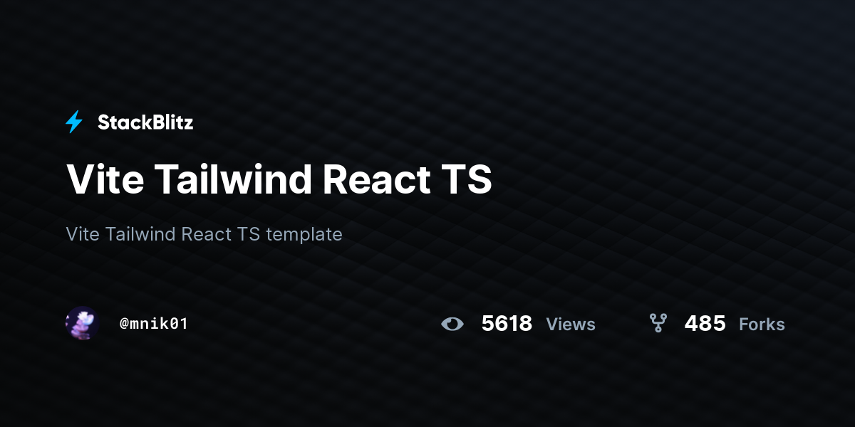 Vite Tailwind React TS - StackBlitz