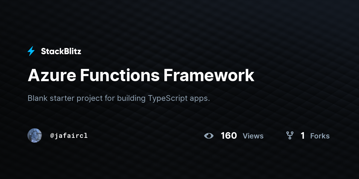 Azure Functions Framework - StackBlitz