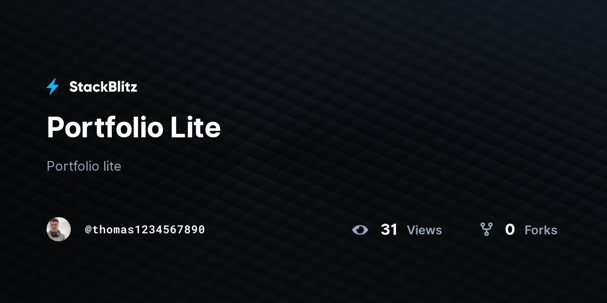 Portfolio Lite - StackBlitz