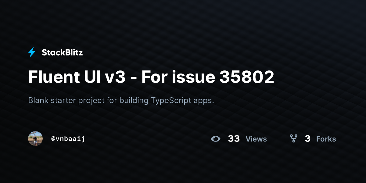 Fluent UI v3 - For issue 35802 - StackBlitz