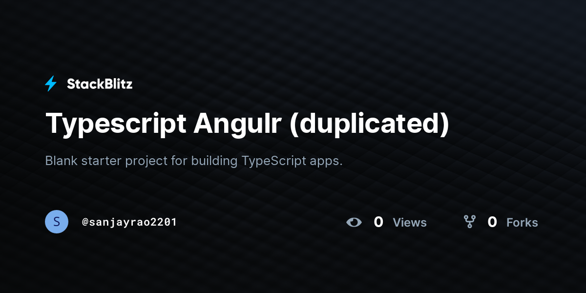 Typescript Angulr (duplicated) - StackBlitz