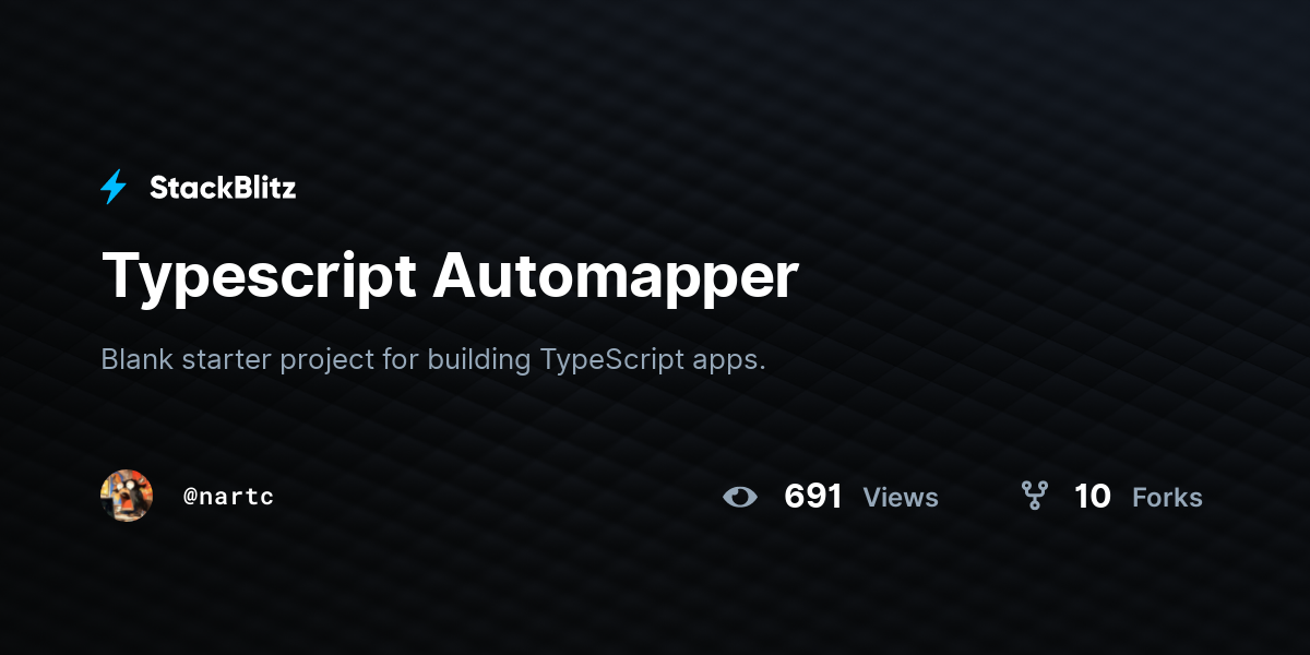 Typescript Automapper - StackBlitz