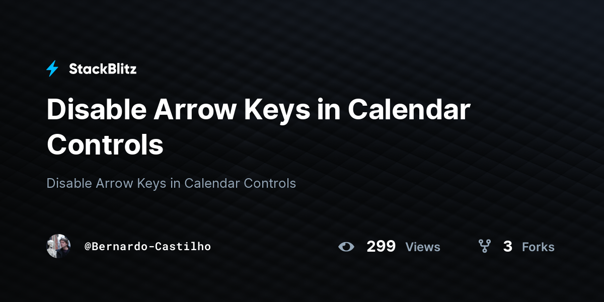 Disable Arrow Keys In Calendar Controls StackBlitz