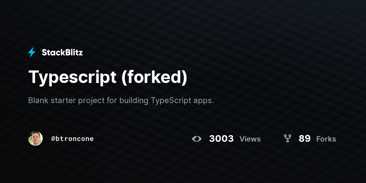 Typescript (forked) - StackBlitz