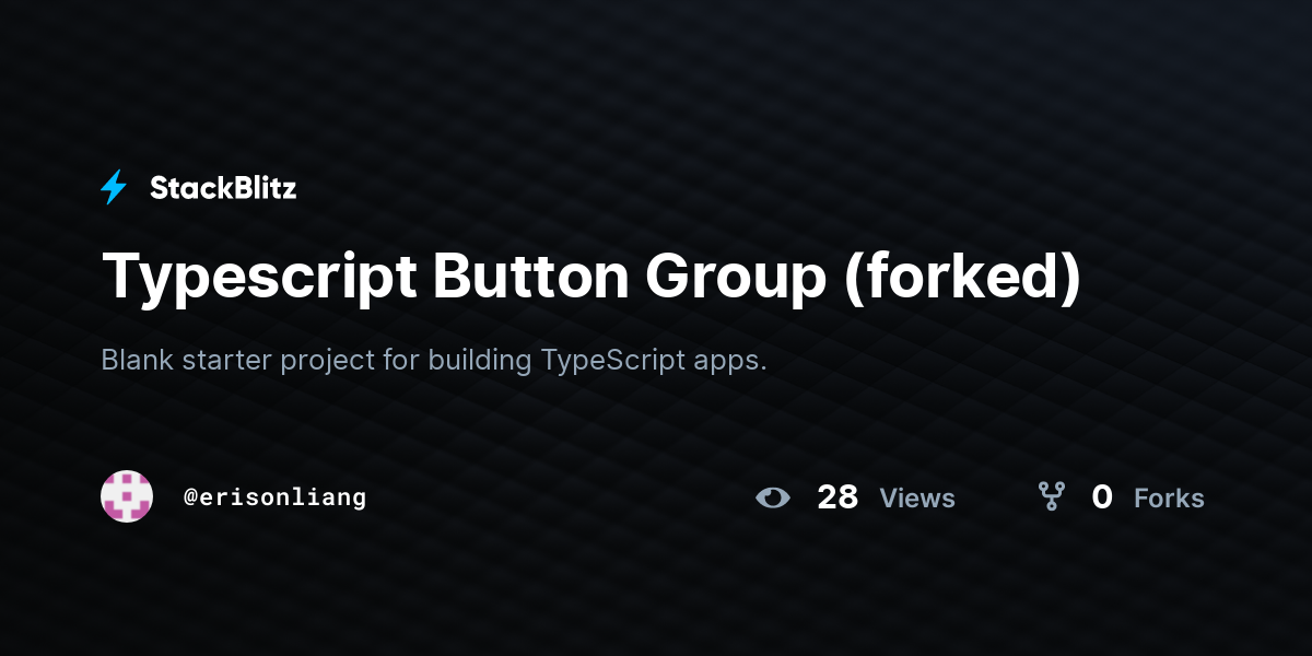 Typescript Button Group (forked) StackBlitz