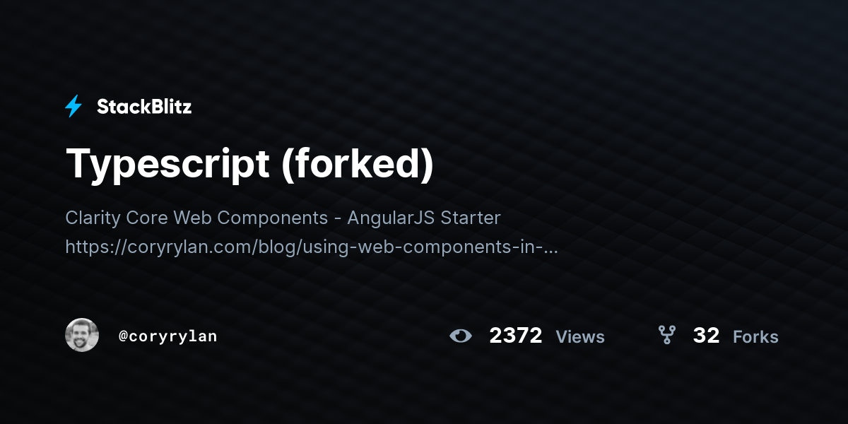 Typescript (forked) - StackBlitz