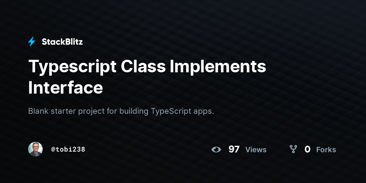 Typescript Class Implements Interface - StackBlitz