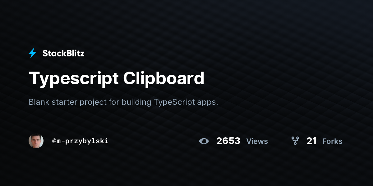 Typescript Clipboard - StackBlitz