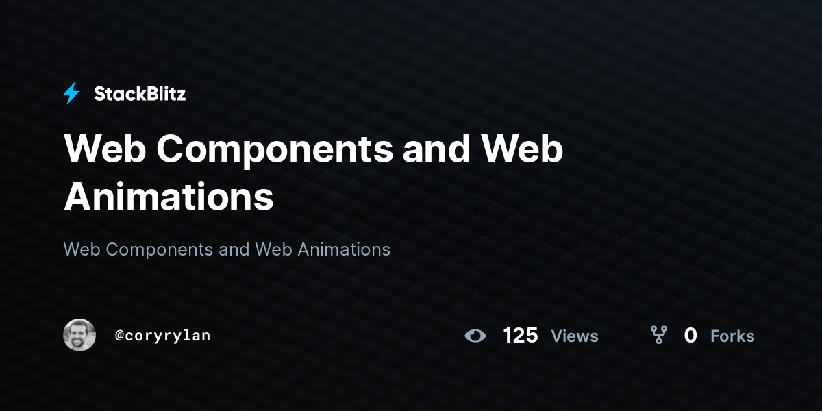 Web Components and Web Animations - StackBlitz