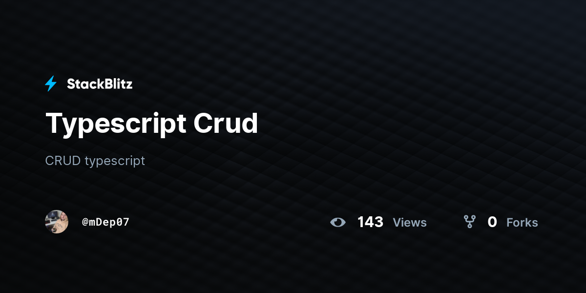 Typescript Crud - StackBlitz