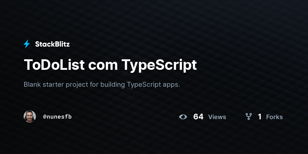 ToDoList com TypeScript - StackBlitz
