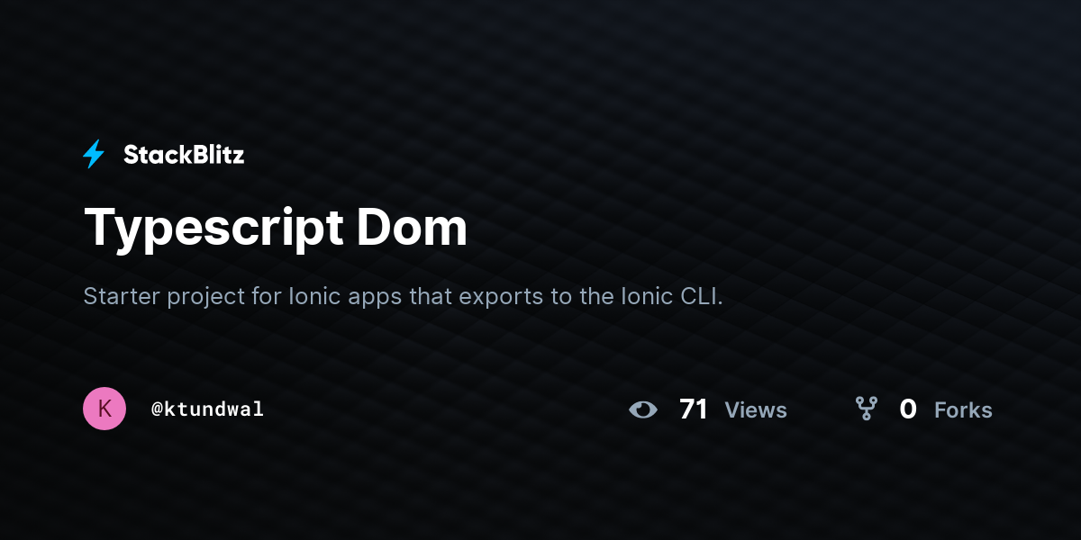 Typescript Dom - StackBlitz