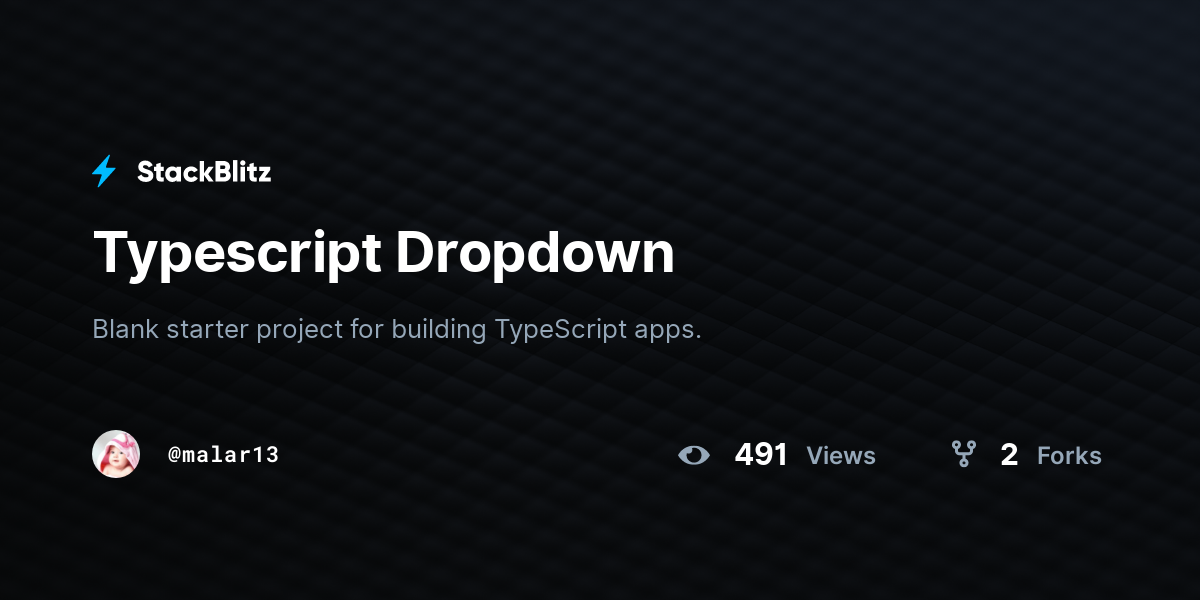 Typescript dropdown stackblitz