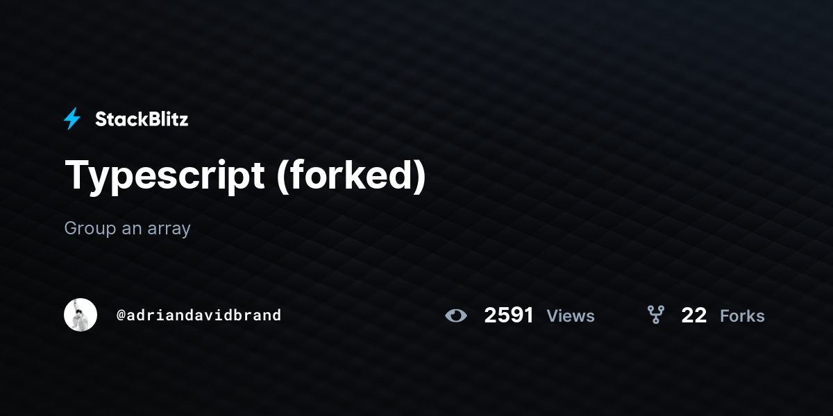 Typescript (forked) - StackBlitz