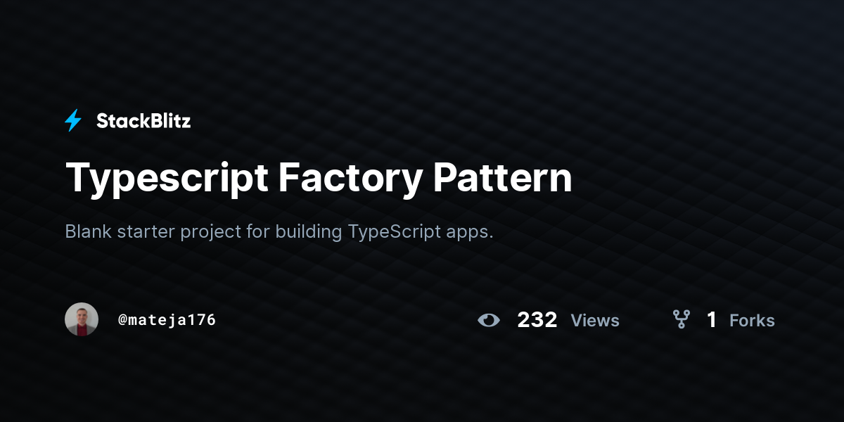 typescript-factory-pattern-stackblitz