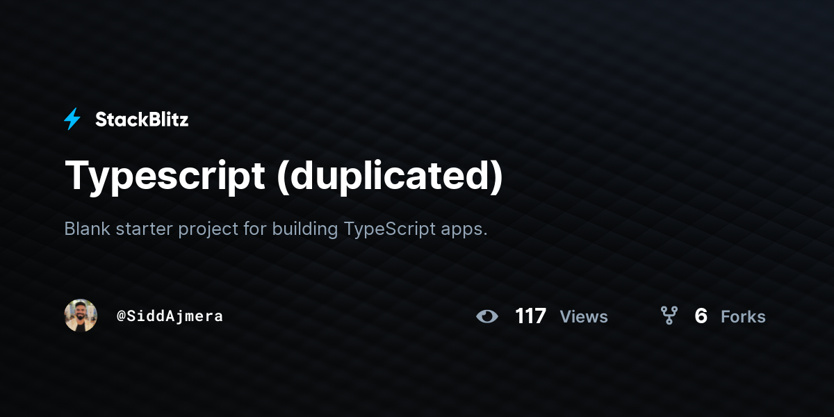 Typescript (duplicated) - StackBlitz