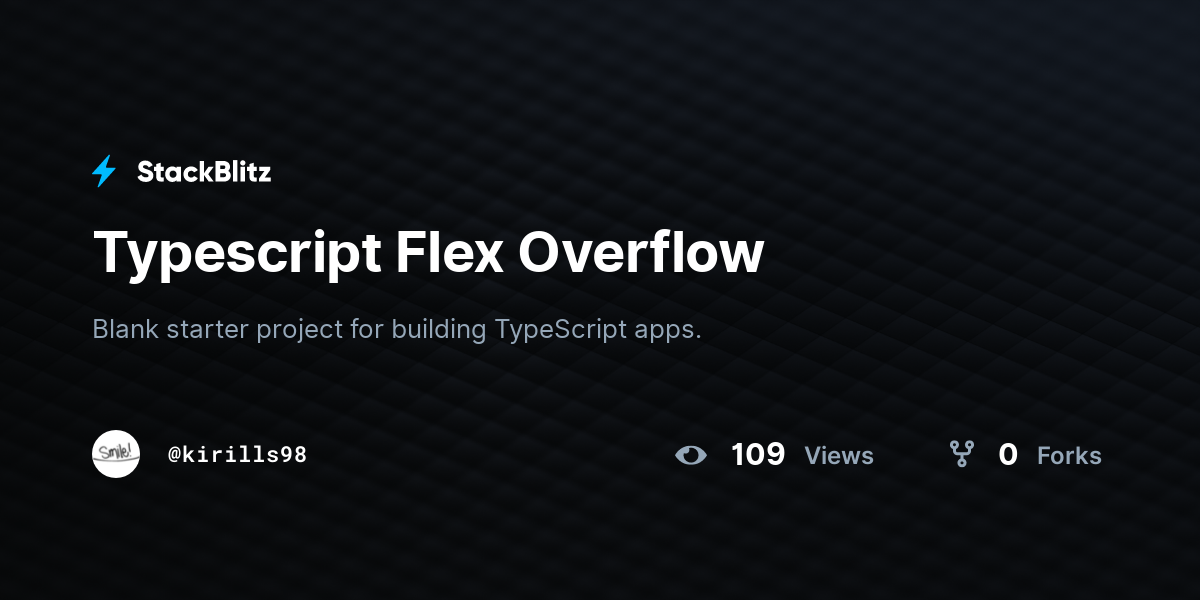Typescript Flex Overflow - StackBlitz