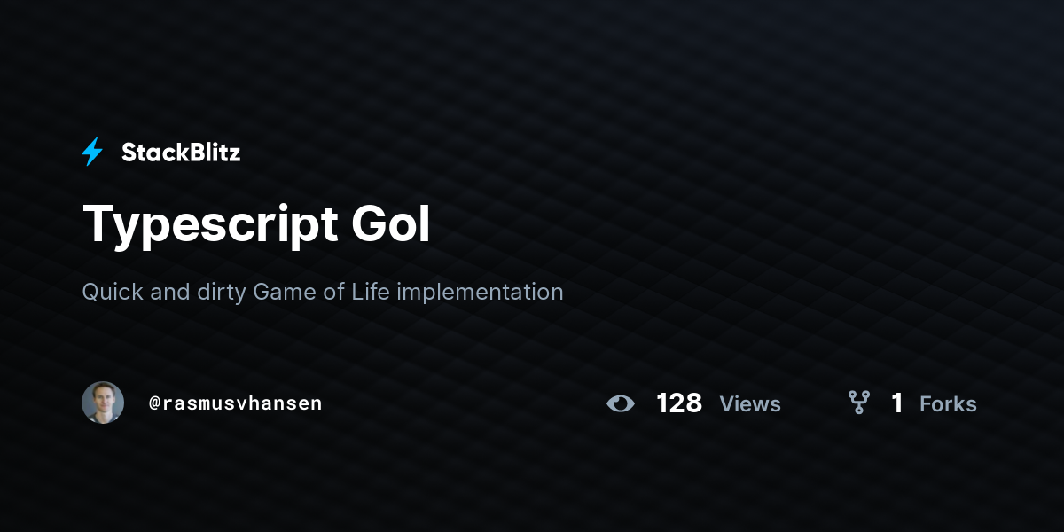 Typescript gol stackblitz