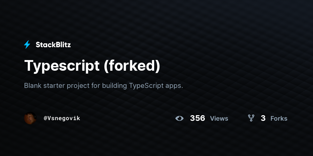 Typescript (forked) - StackBlitz