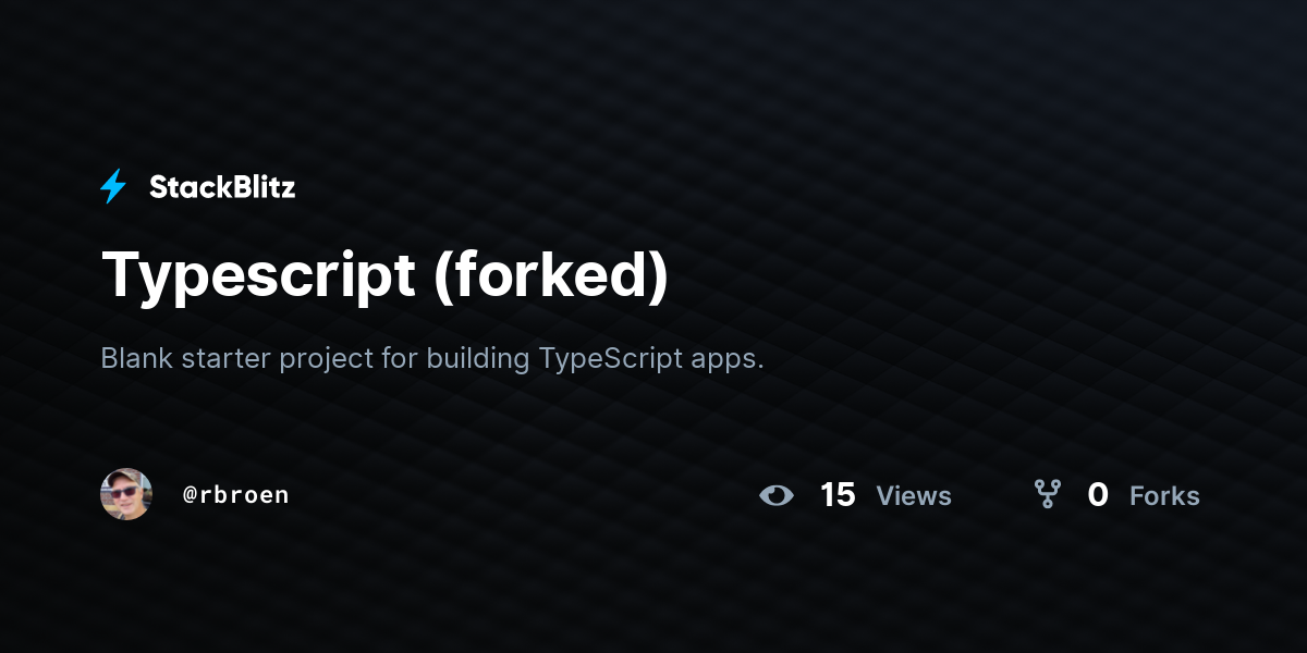 Typescript (forked) - StackBlitz