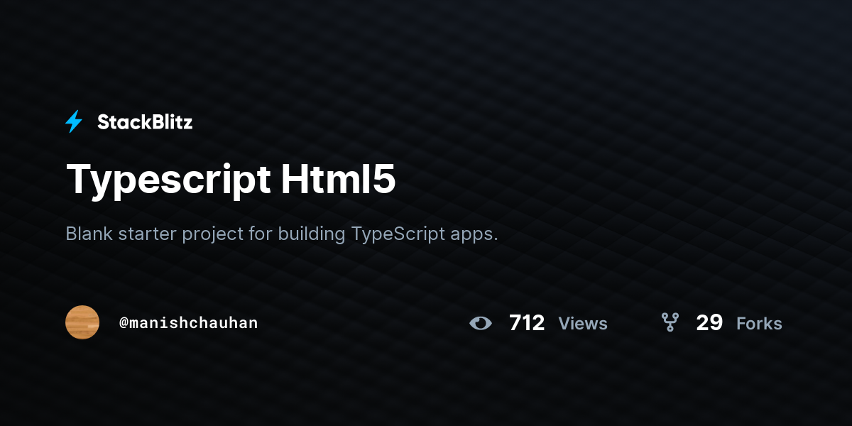 Typescript Html5 - StackBlitz