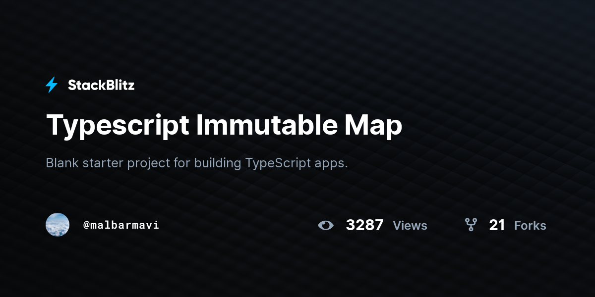 Typescript Immutable Map StackBlitz