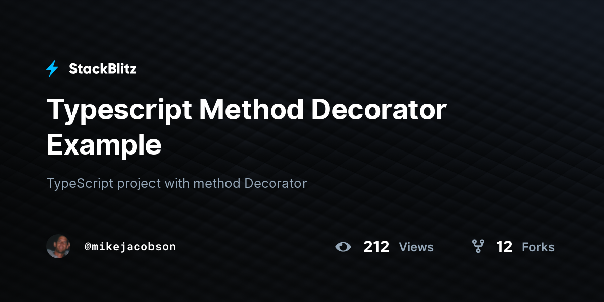 Typescript Method Decorator Example