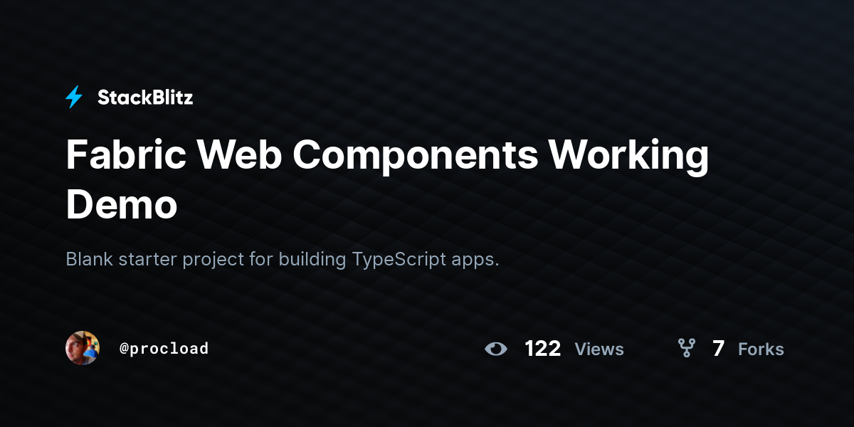 Fabric Web Components Working Demo - StackBlitz