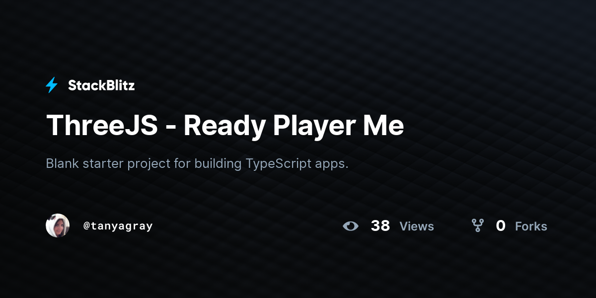 ThreeJS - Ready Player Me - StackBlitz