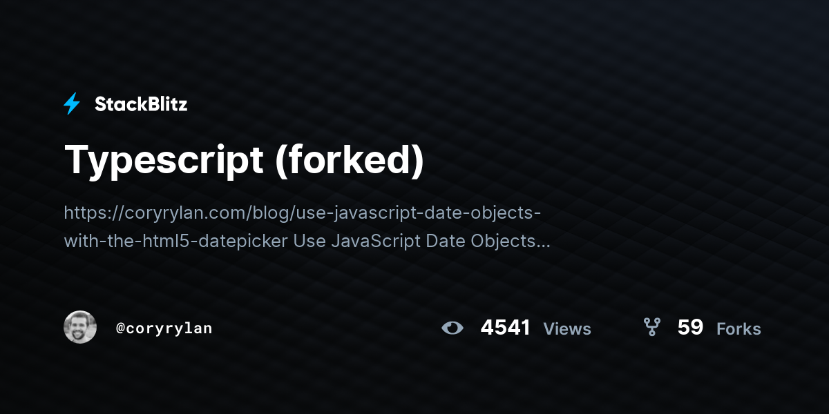 Typescript (forked) - StackBlitz