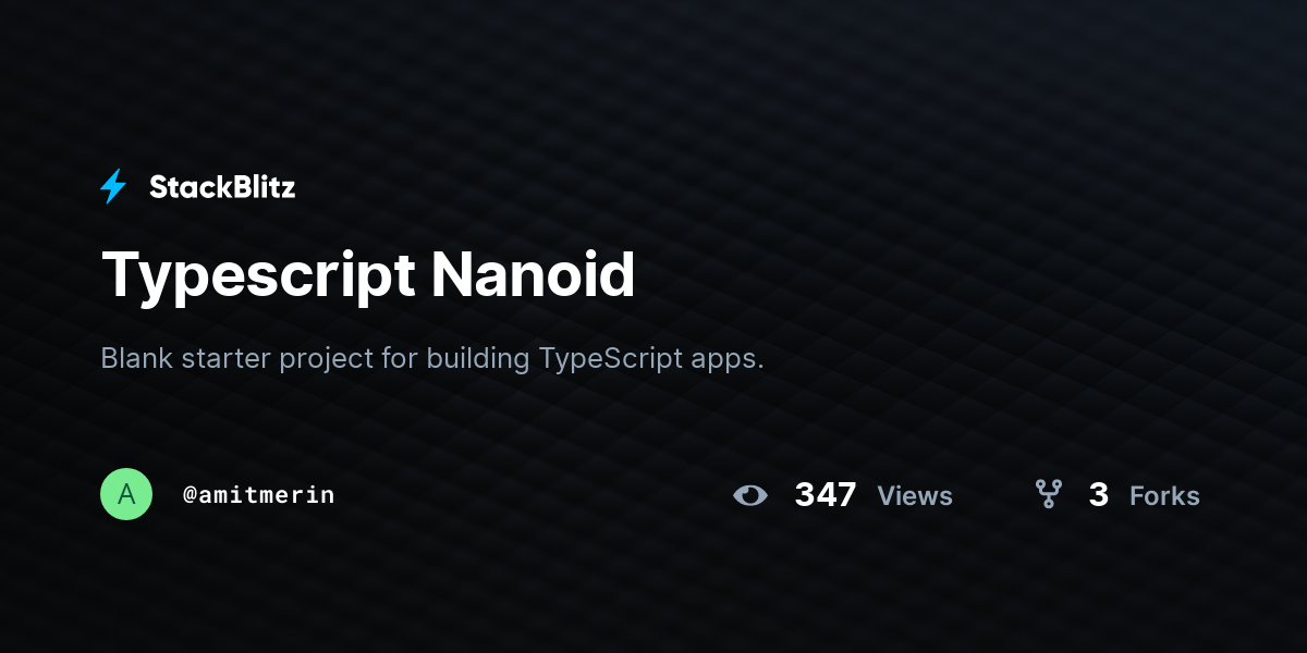 Typescript Nanoid - StackBlitz