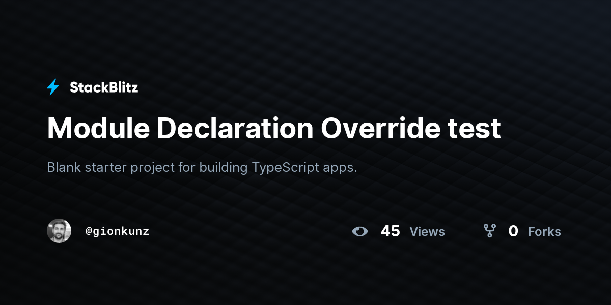 Module declaration override test stackblitz
