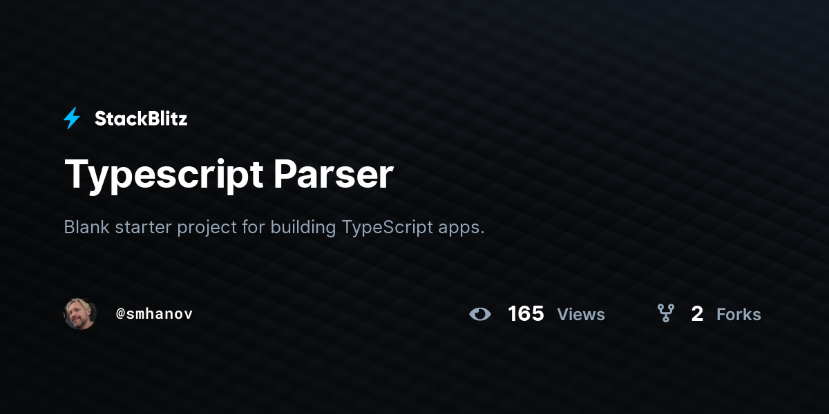 Typescript Parser - StackBlitz