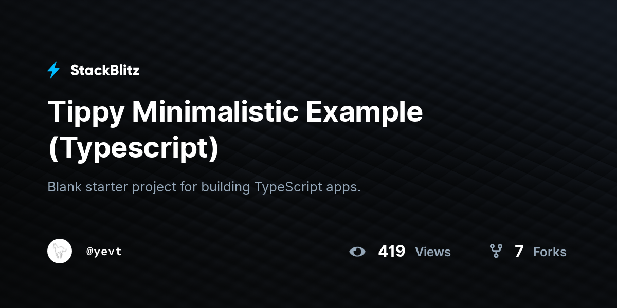 Tippy Minimalistic Example (Typescript) - StackBlitz