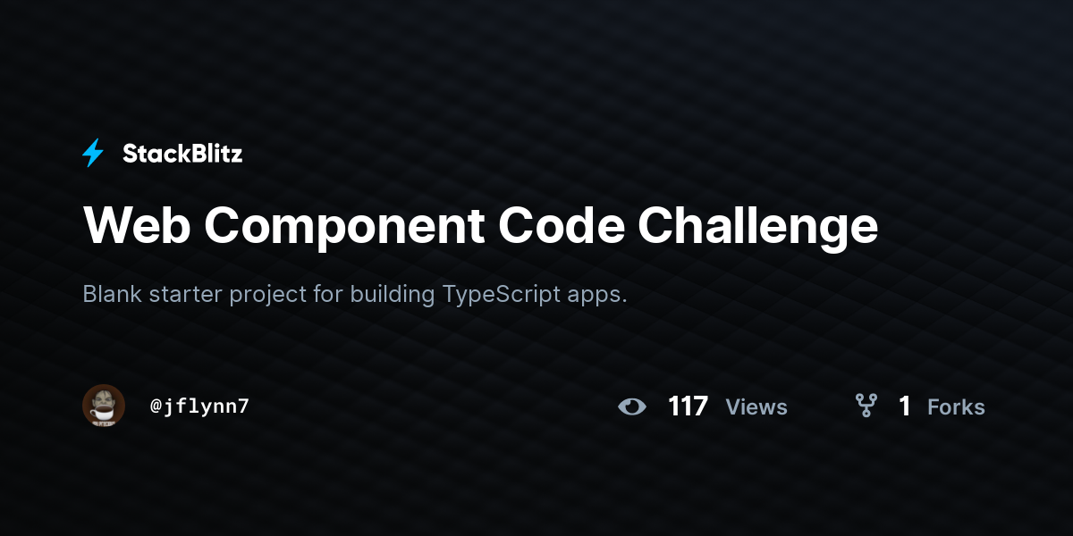 Web Component Code Challenge - StackBlitz