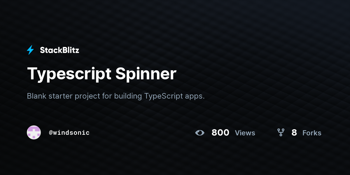Typescript Spinner - StackBlitz