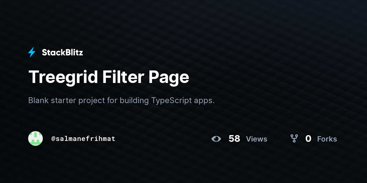 Treegrid Filter Page - StackBlitz