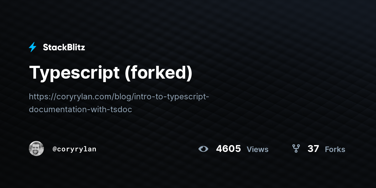 Typescript (forked) - StackBlitz