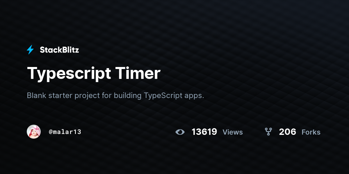 Typescript Timer StackBlitz