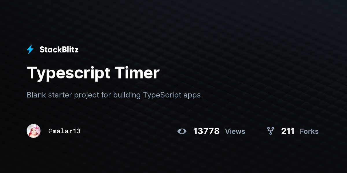 Typescript Timer - StackBlitz