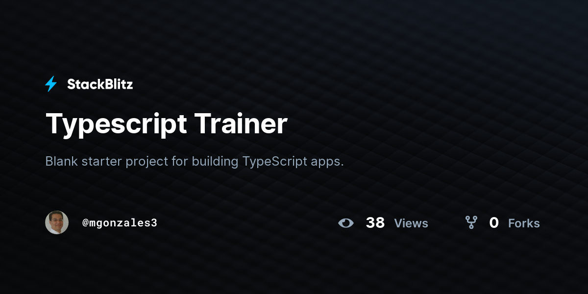 Typescript Trainer - StackBlitz