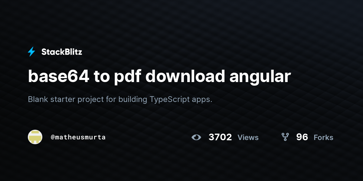 base64 to pdf download angular - StackBlitz