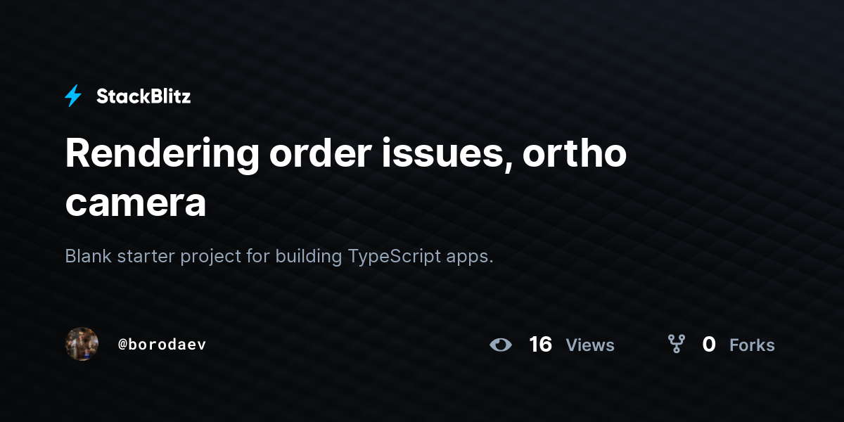 Rendering order issues, ortho camera - StackBlitz