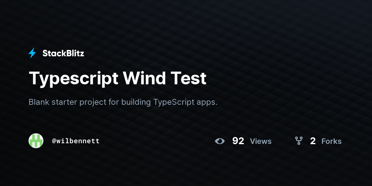 Typescript Wind Test - StackBlitz