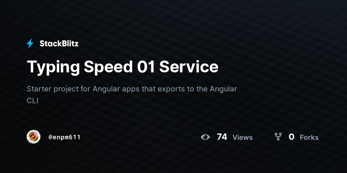 Typing Speed 01 Service - StackBlitz