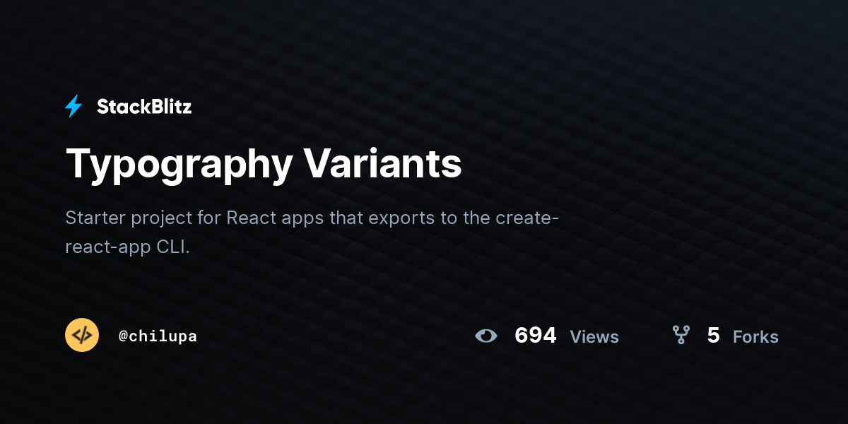 Typography Variants - StackBlitz