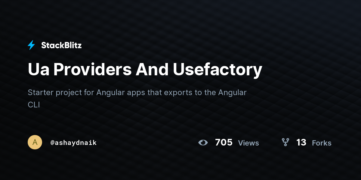 Ua Providers And Usefactory - StackBlitz